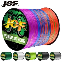 JOF Braided Fishing Line Multifilament Carp Fly 4 Strand 100M 300M 500M Multicolor Japan Spinning Extreme PE Strong Weave