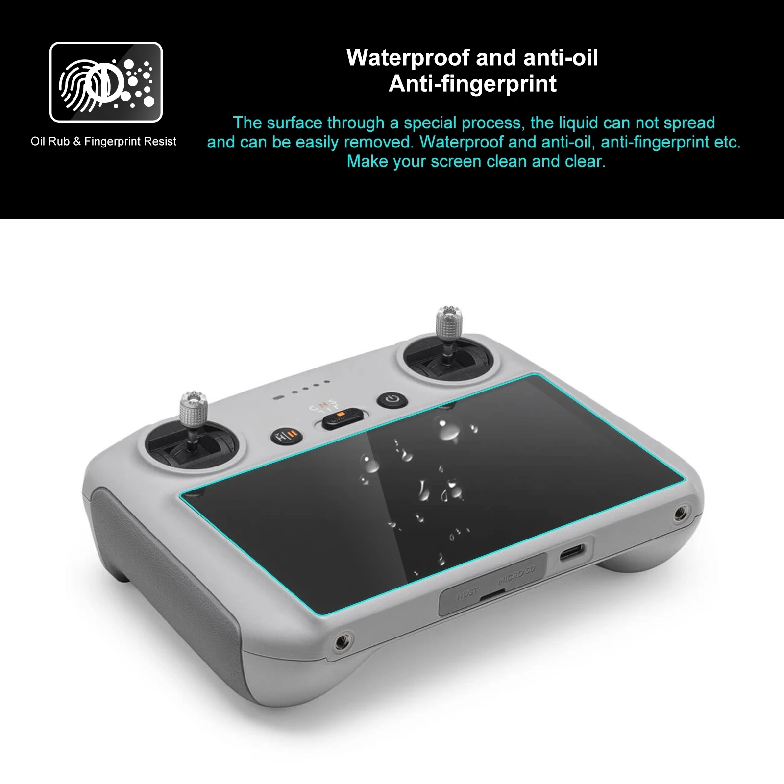 بولوز-شاشة تحكم عن بعد من الزجاج المقسى ، شفاف ، مناسب لجهاز DJI Mini 3 Pro ، Mavic 3 Classic ، RC 2