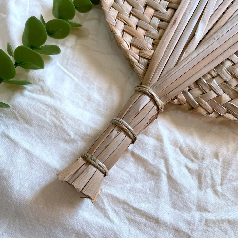 1PC Handmade Rattan Straw Fan for Living Room Bedroom Wall Hanging DIY Wedding Party Home Decor Accessories