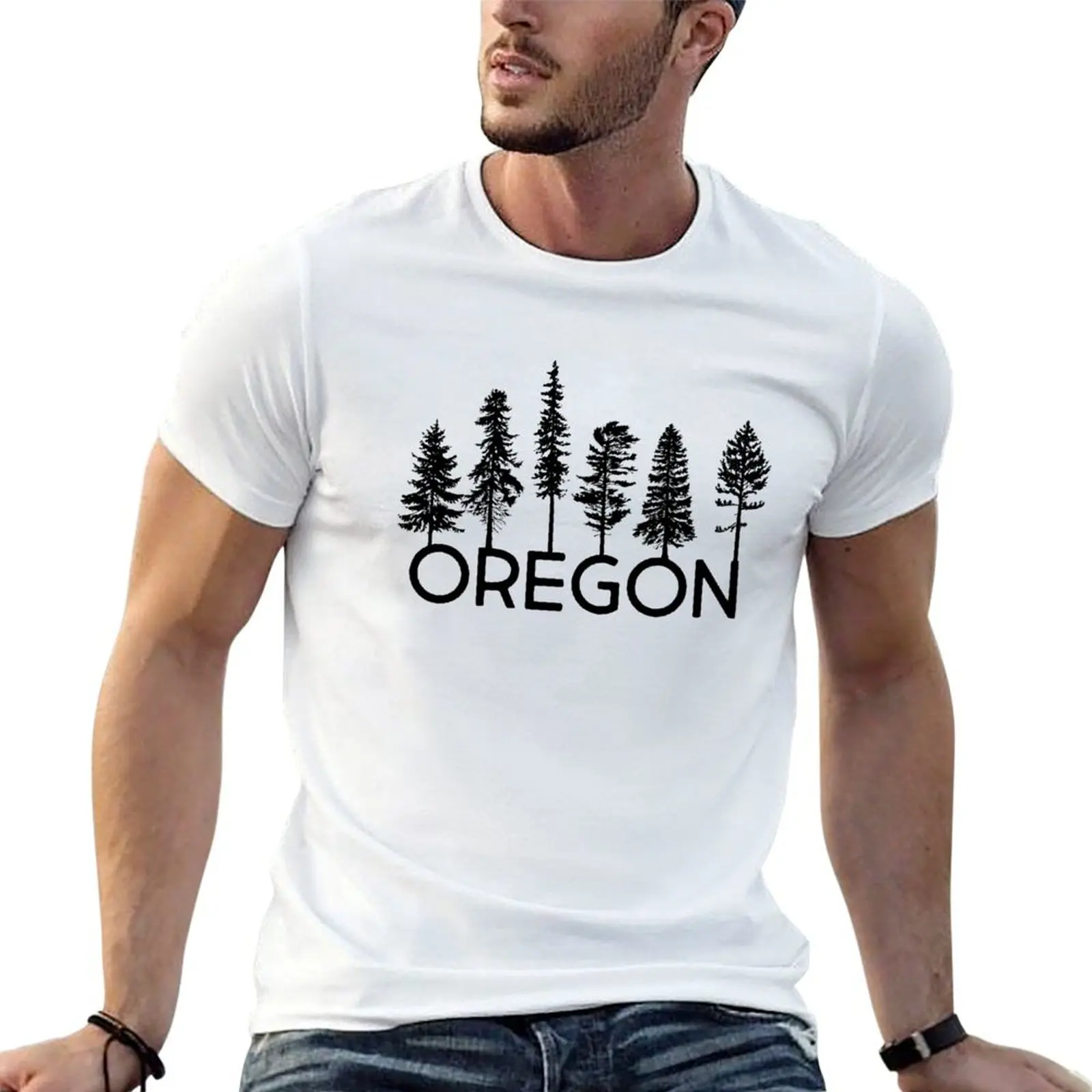 T-shirt à manches courtes pour la course à pied et la gym, avec inscription « My Heart Belongs in Oregon »