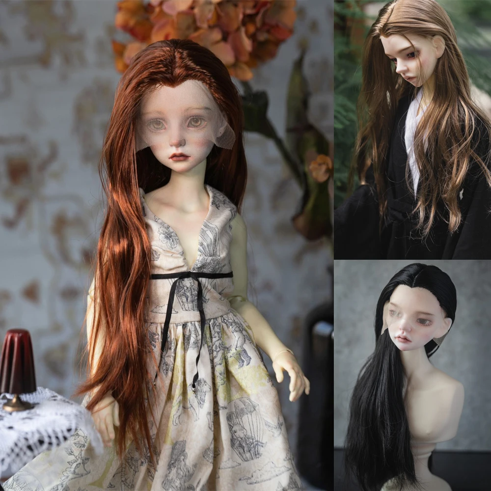 

D09-P746 детская игрушка ручной работы 1/3 1/4 кукла дядя BJD/SD кукольный парик Древний стиль красота с заостренными, средним разрезом длинными волосами 1 шт.