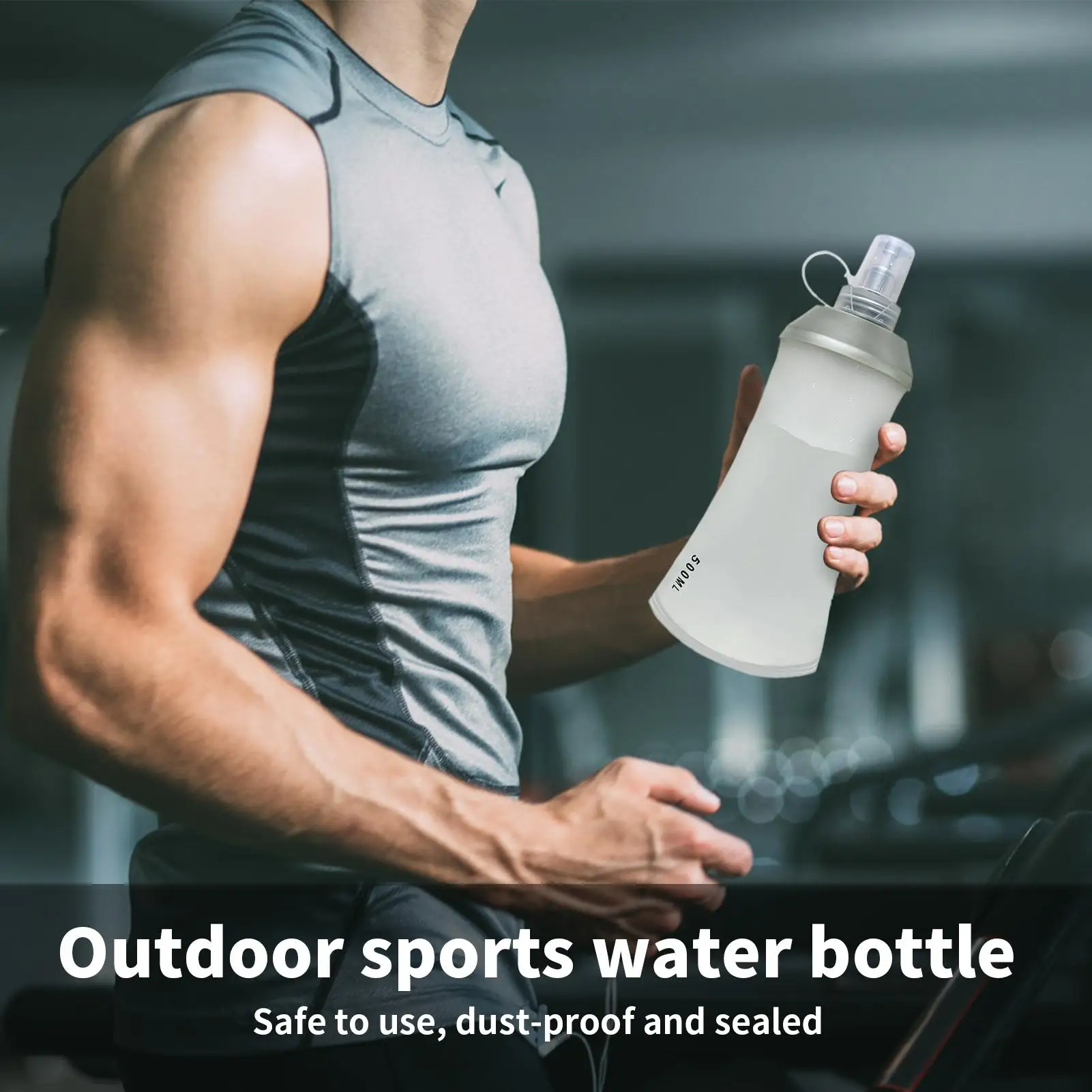 

Soft Flask Foldable Water Bottle for Hydration Pack 500ml Reusable Lightweight Drinkware Kettle for Hiking Camping Climbing