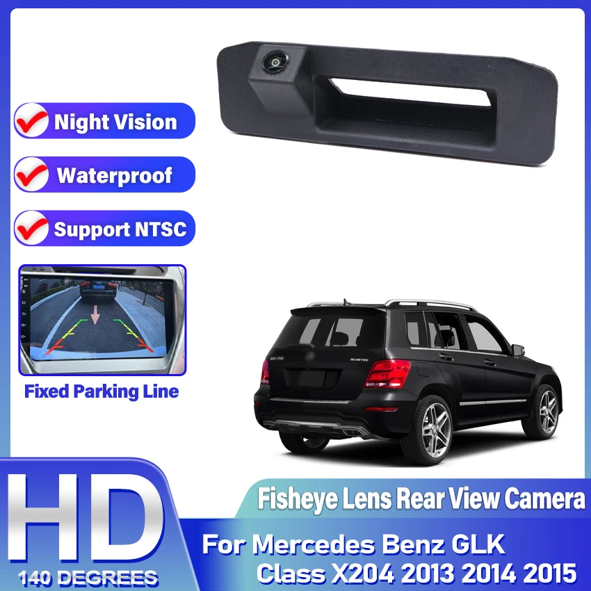 ccd-hd魚眼レンズリアビューカメラ-メルセデスベンツglkクラスx204-2013-2014-2015用-カー・トランクハンドル-リバースパーキングモニター