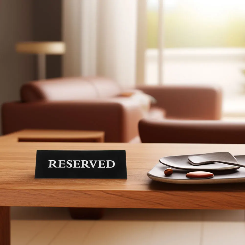 

4pcs Acrylic Reservation Table Signs Elegant Wedding Chair Reserved Seat Decor For Banquet Conference Tabletop