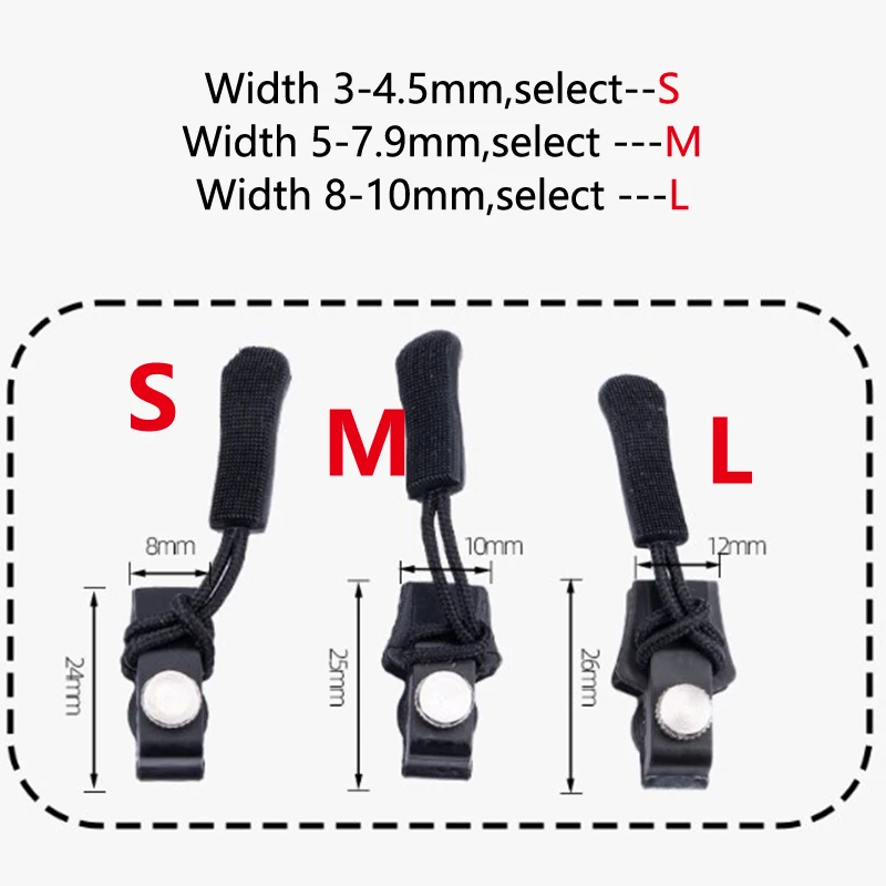 10Pcs Universal Home Zipper Repair Kit Detachable Zipper Head Replacement Zipper Slider Pull Durable Instant Zipper Puller image 6