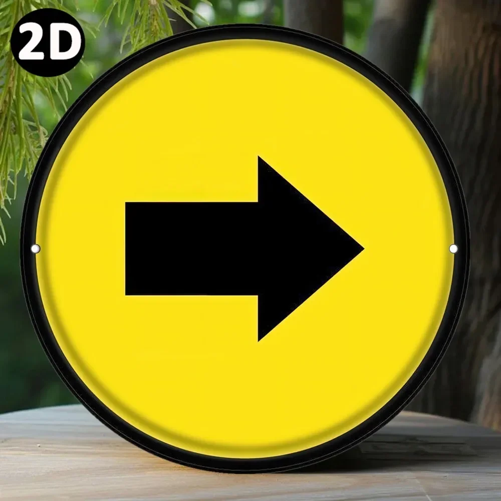 CIFBUY Modern Metal Wall Art 2D Flat Arrow Sign Waterproof Heavy Duty Yellow Black Decor Indoor Outdoor Home Wall Decor