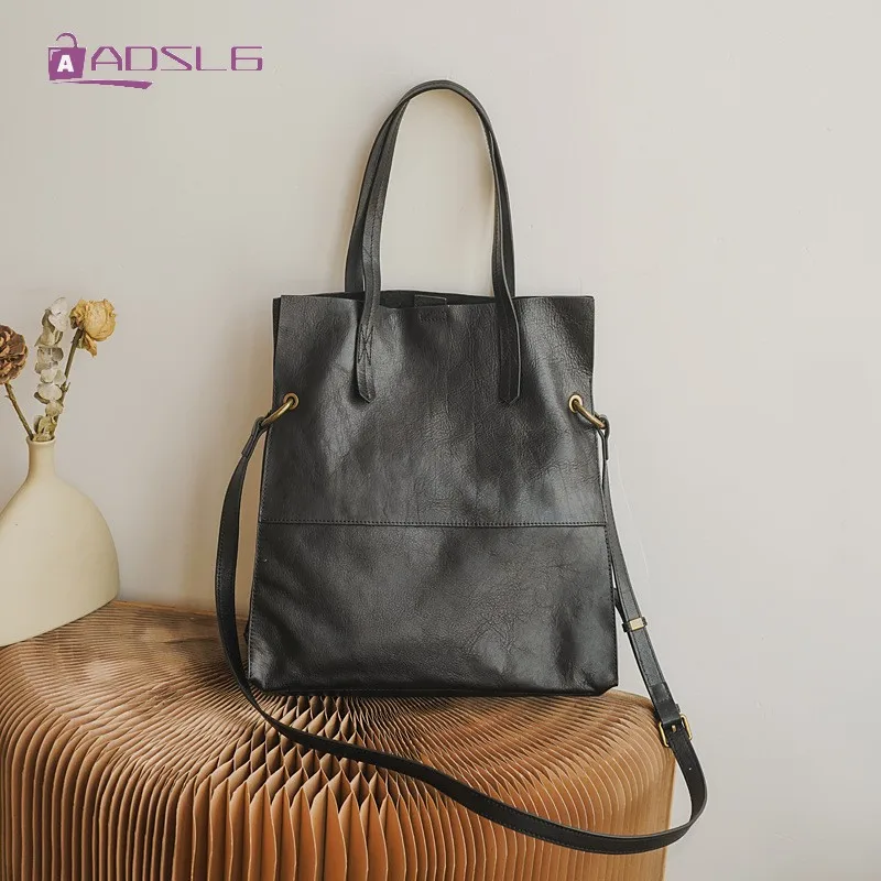 

Genuine Leather New Womens Handbag Cowhide Female Soft Casual High Capacity England Style Armpit Shoulder Bag Vintage Concise