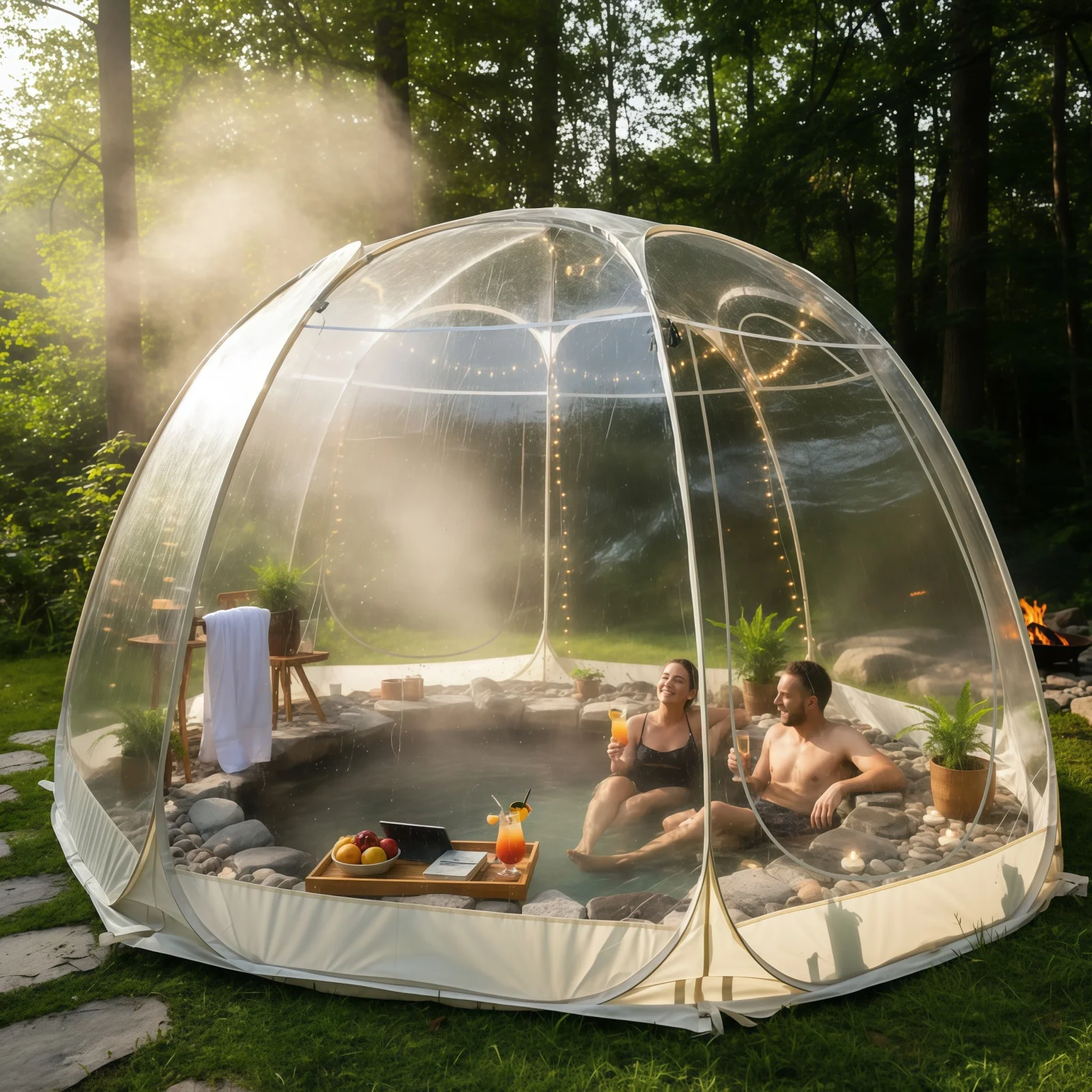 1PC Clear Bubble Tent Pop Up 360 Panoramic View Tent for Glamping Camping Backyard Outdoor