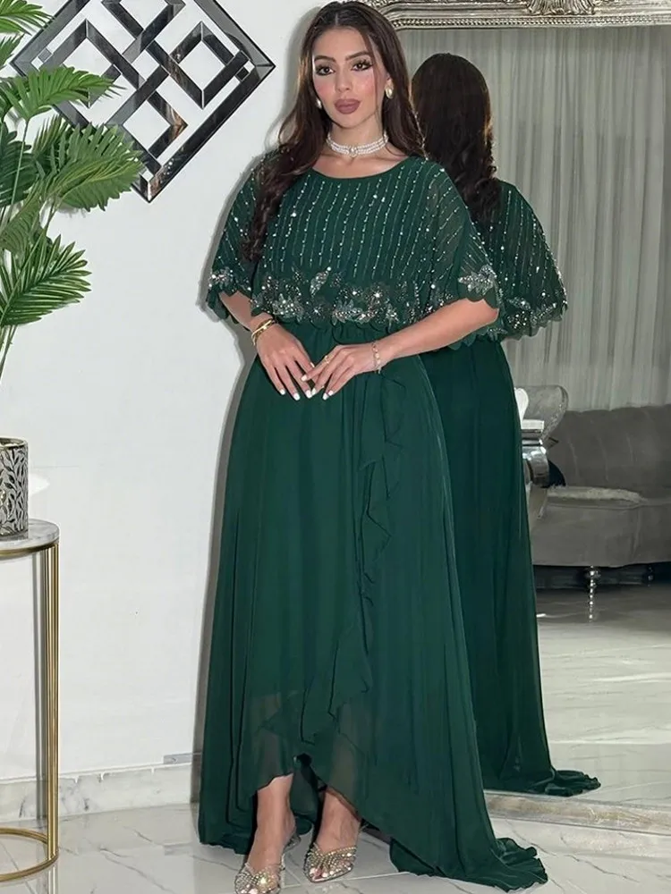 

African Dresses For Women Spring 2026 Elegant One Shoulder Diamonds Dashiki Maxi Dress Ladies Traditional African Clothing