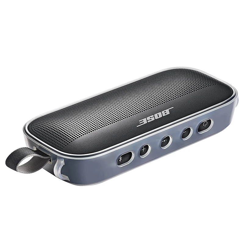 ZOPRORE TPU กรณีพกพาป้องกันเดินทางสำหรับ Bose SoundLink Flex ลำโพงบลูทูธพร้อมสายคล้องไหล่และ Carabiner