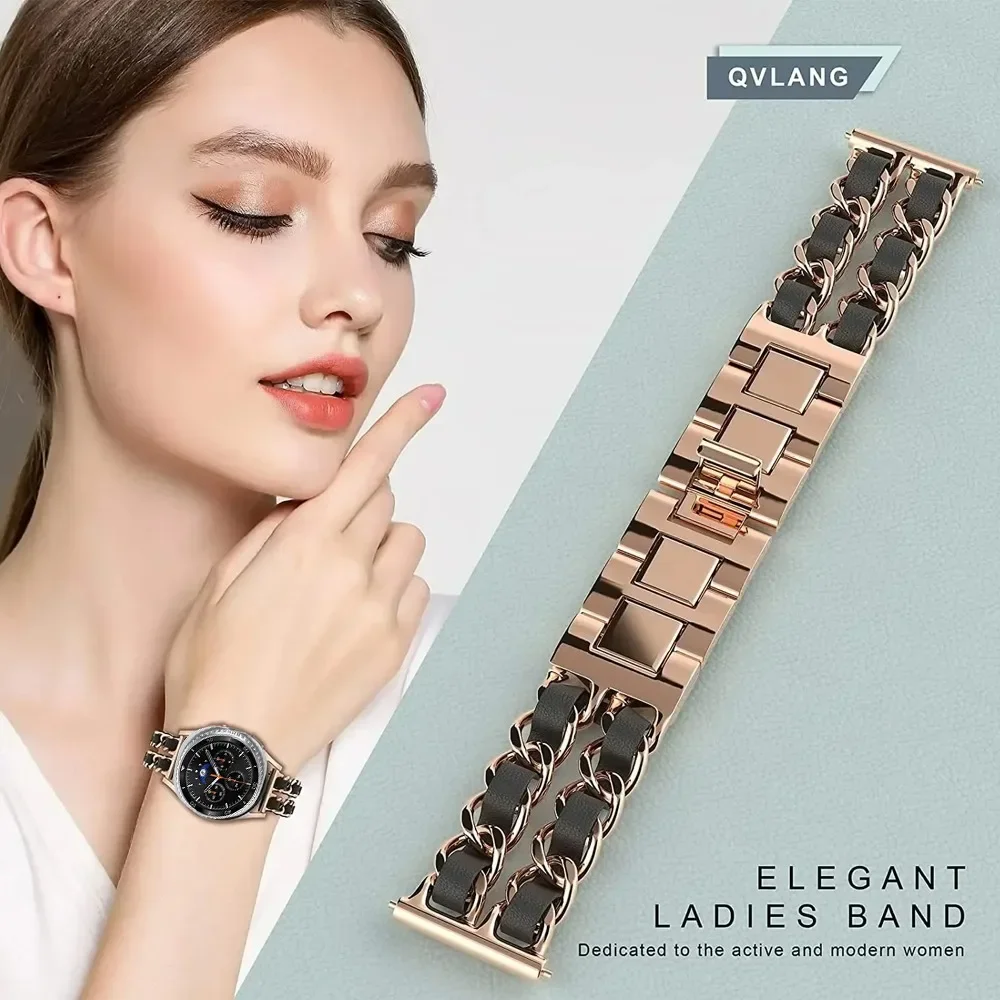 Pulseira de metal de aço inoxidável para samsung galaxy watch 8 40mm 44mm clássico 46mm pulseira para samsung galaxy watch ultra 2025 cinto