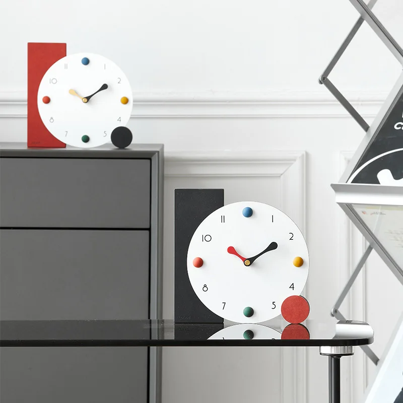 Reloj de mesa moderno para sala de estar, cronógrafo de escritorio nórdico Ins creativo, respetuoso con el medio ambiente, decoración del hogar, regalo artístico, 20cm