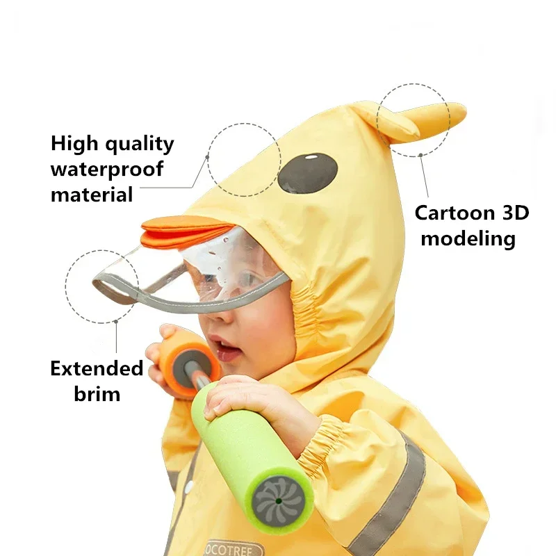 Moda cartone animato 3D dinosauro impermeabile bambini ragazzi tuta impermeabile con cappuccio ragazze un pezzo cartone animato con cappuccio