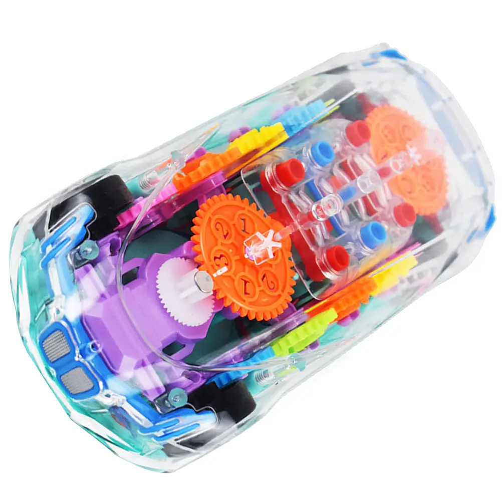 

Colorful Light Electric Musical Car Electronic Transparent Vehicle for Kids Educational LED Movement Game Prize Gift