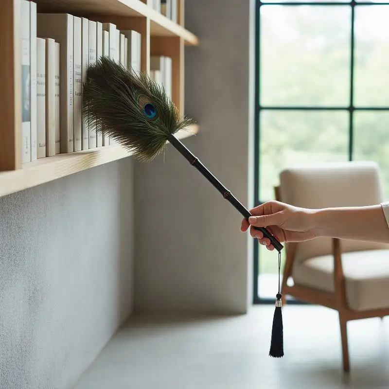 Ostrich Feathers Duster with Portable Handle Ideal for Home and Office Anti-static Cleaning view 2