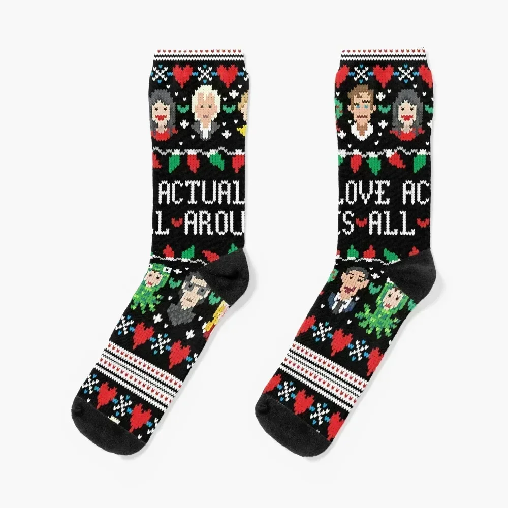 

Vintage Gift Love Actually Ugly Christmas The Best Men Women Socks Running hiphop Rugby Boy Child Socks Women's