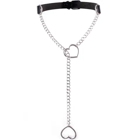Hjärtformad Halsband Svart Läder Choker Halsband För Kvinnor Goth Accessoarer Punk Gotiska Smycken 6 best sales halsband - №6