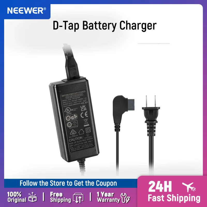 

NEEWER D-Tap Battery Charger with 3.3feet/1m D-Tap Cable for NEEWER BP-95W BP-190WS BP-150WS BP-V47 BP-V95 Sony BP-U65 BP-U68
