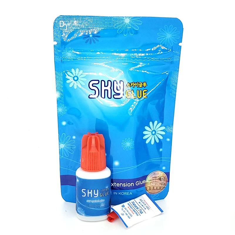 Professional Korea Sky กาวสําหรับขนตา 1-2 วินาทีแห้งขนตากาวสีแดงหมวกแต่งหน้าเครื่องมือ