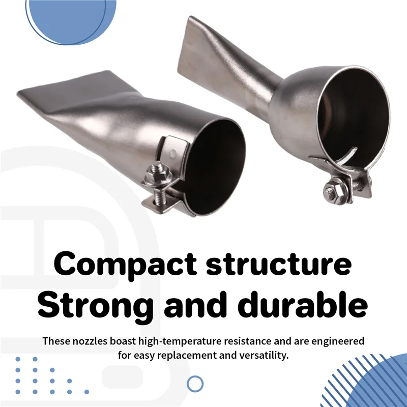 Essential Welding Tools: 2Pcs Flat Nozzle Pack, 20Mm And 40Mm Stainless Steel, For Hot Air Welders-BAAQ