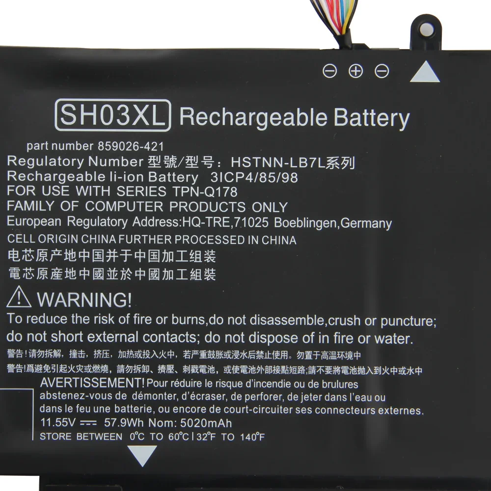 Original Replacement Battery SH03XL TPN-Q178 For HP Spectre X360 CN03XL HSTNN-LB7L 13-W020TU 13-AC013TU
