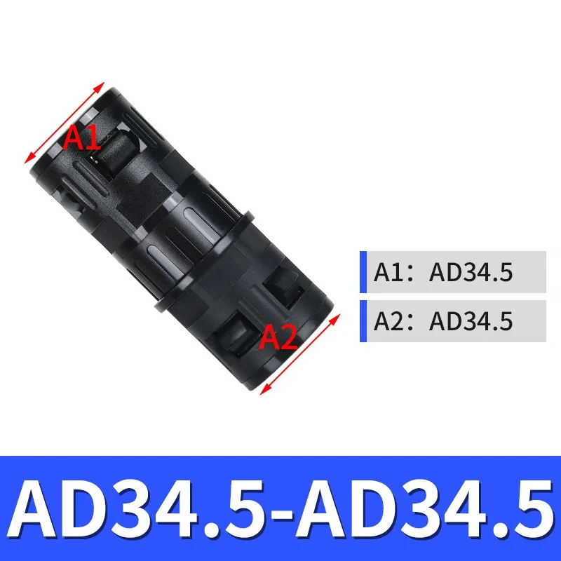 10 Stuks Gegolfde Pijpconnector PA66 Nylon Rechtstreekse Butt Joint Tweeweg Waterdichte Gelijke Diameter Vaste Kop Plug-in