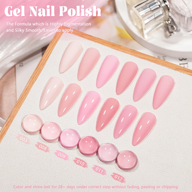 MTSSII Pink Series Gel Nail Polish 7.8ml High Gloss Shine UV LED Soak Off High Pigment Long Lasting Nail Art HEMA/TPO FREE
