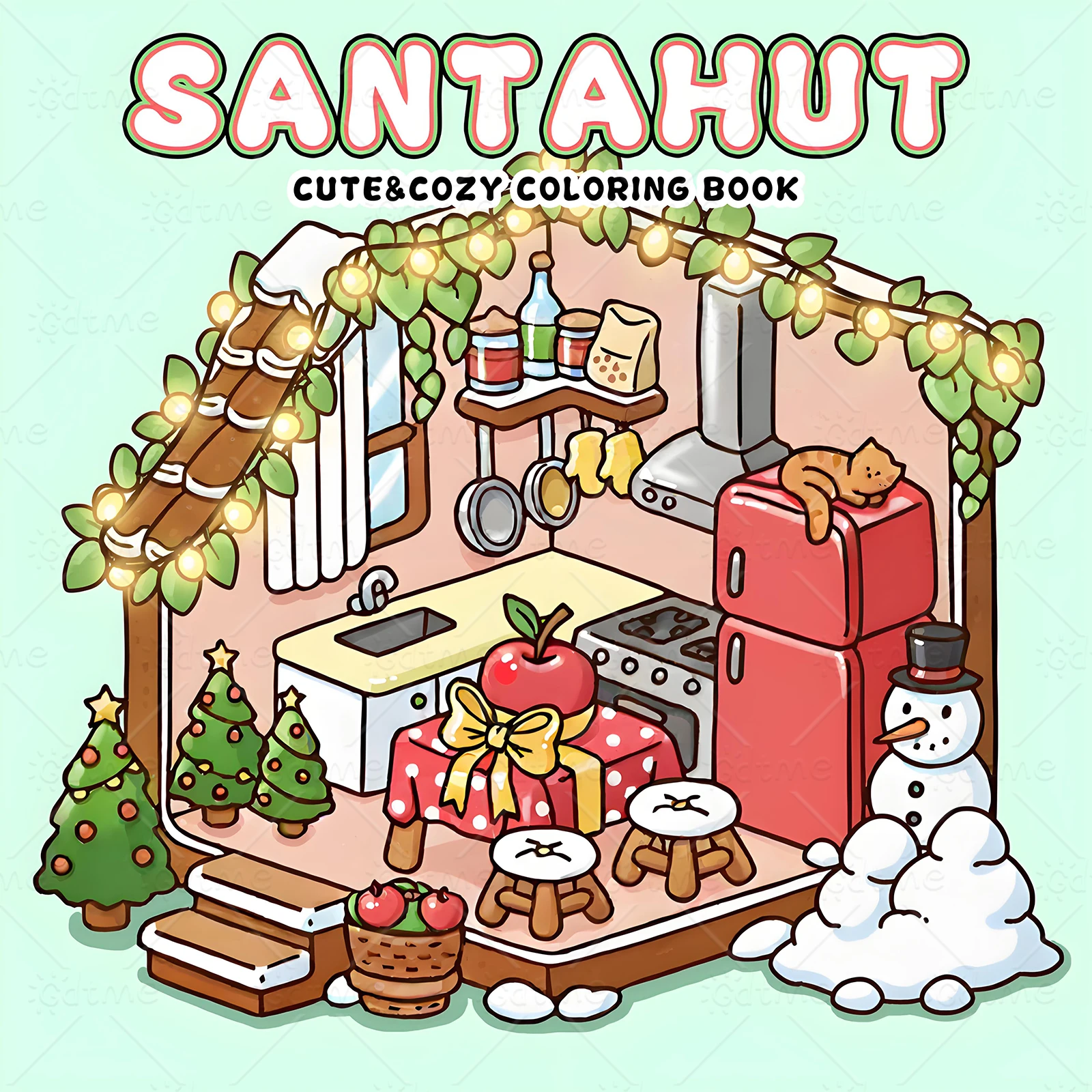 كوخ عيد الميلاد مريح وسهل كتاب التلوين هدية مونتيسوري التعليمية الكتابة على الجدران اللوحة كتاب الرسم ألعاب اللعب هدية عيد الميلاد #1