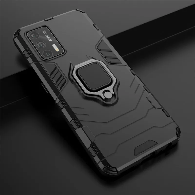 Shockproof Kickstand Case For OPPO Realme 5 6 V5 X50 XT X2 Pro Magnetic Ring Armor Silicone Bumper Back Cover For Realme GT NEO