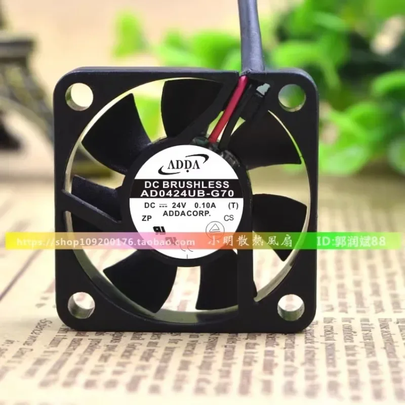 Original New Cooler Fan For ADDA AD0424UB-G70 4010 4CM 24V 0.10A 2-wire Dual Ball Cooling Fan 40*40*10MM