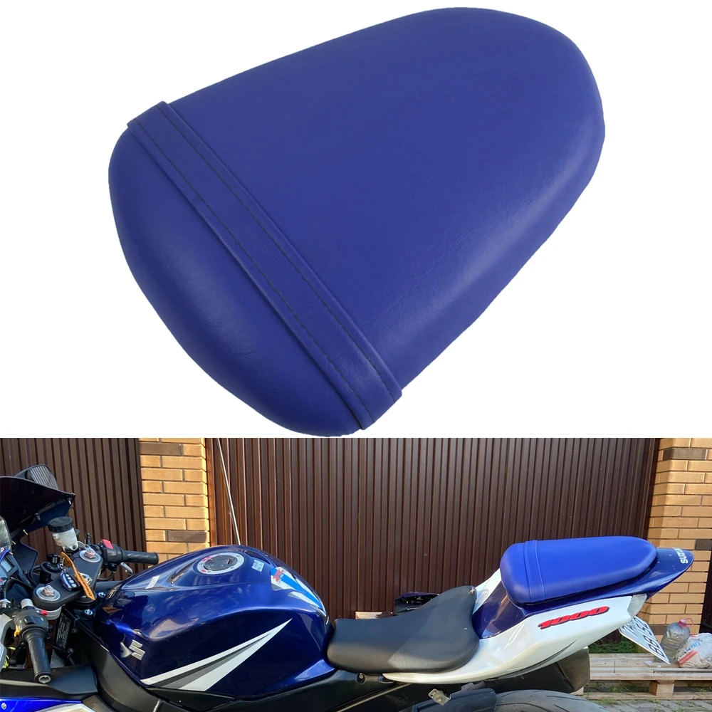 Blue Motorcycle Passenger Rear Seat Cushion Pillion Seat Pad For Suzuki GSXR1000 GSX-R1000 05-06 K5 K6 GSXR 1000 2005 2006