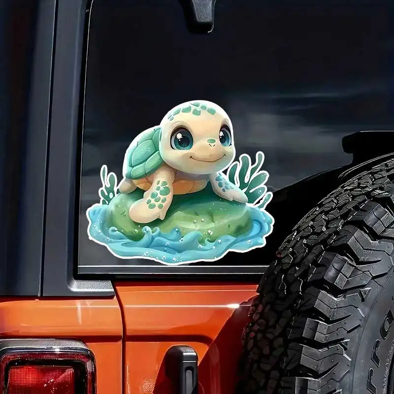 Cute Turtle Car Sticker Waterproof Vinyl Decal on Bumper Rear Window Laptop Self-adhesive Decal For Car Accessories Y870