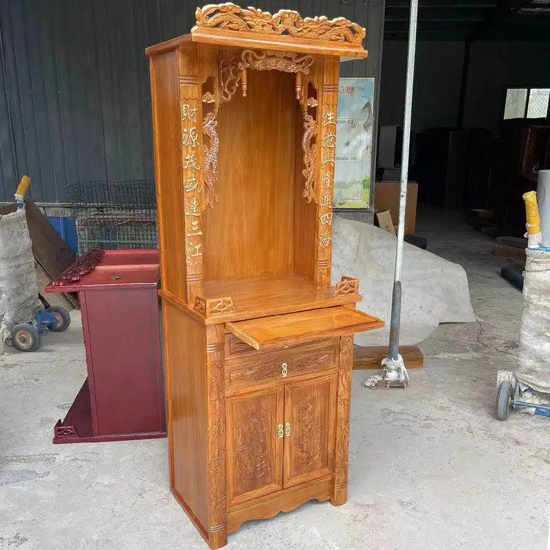 Solid wood to attract wealth and treasure, Buddhist shrine stand cabinet, household shrine, Guanyin Buddhist cabinet, offering