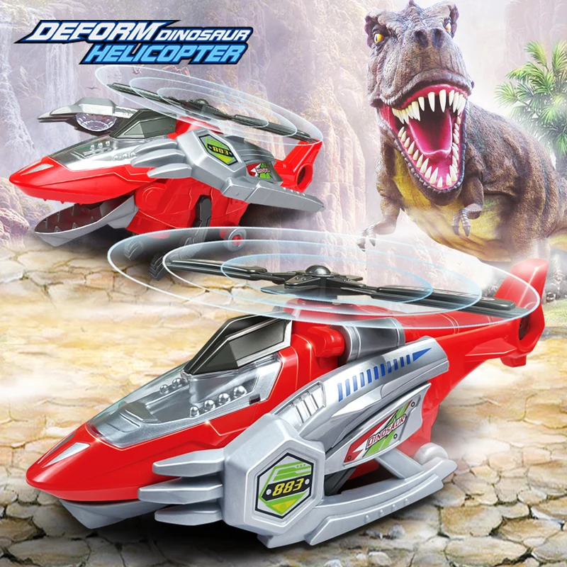 Deform Dinosaur Toys Car Dino Vehicle Magic Car Toys Sound Electric Auto-deformed Dino Racer Kid Car For Boys Gifts