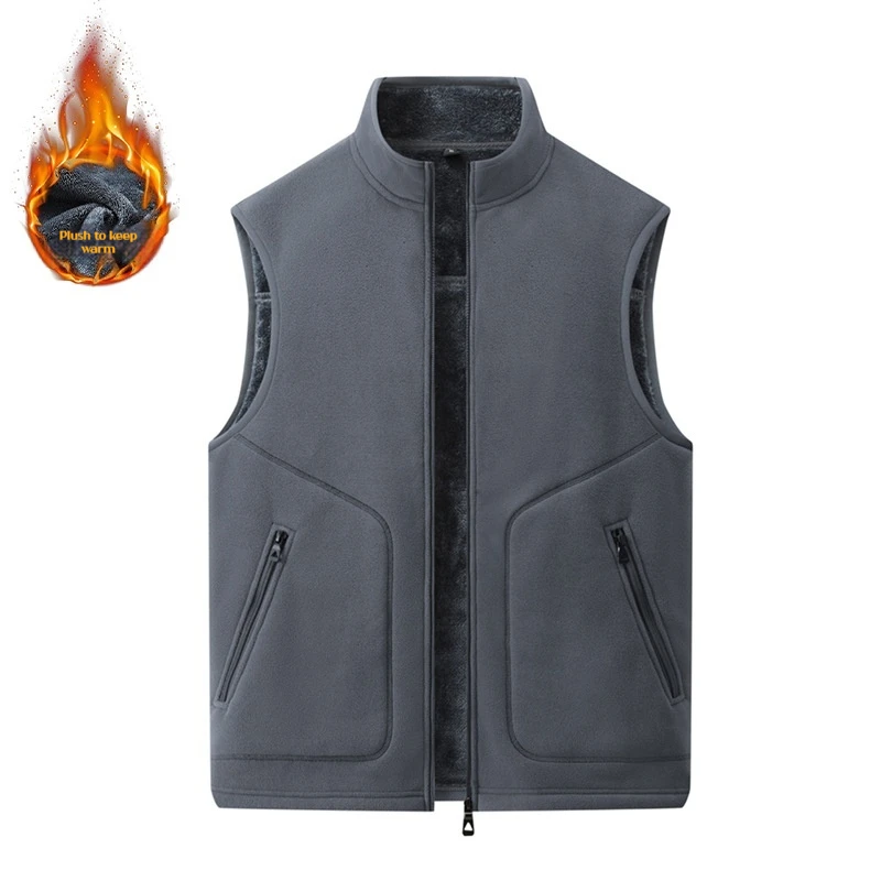 

Men's Thermal Fleece Vest Winter Warm Sleeveless Jacket Reversible Sherpa Lambswool Gilet for Outdoor Camping Hiking Winter Vest