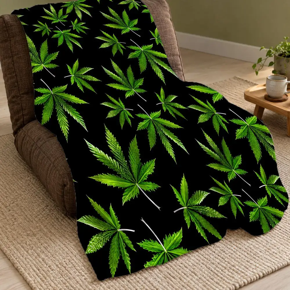 Dark Tropical Foliage Pack Throw Double Sided Flannel Throw Blanket Soft Warm Washable Home Decor