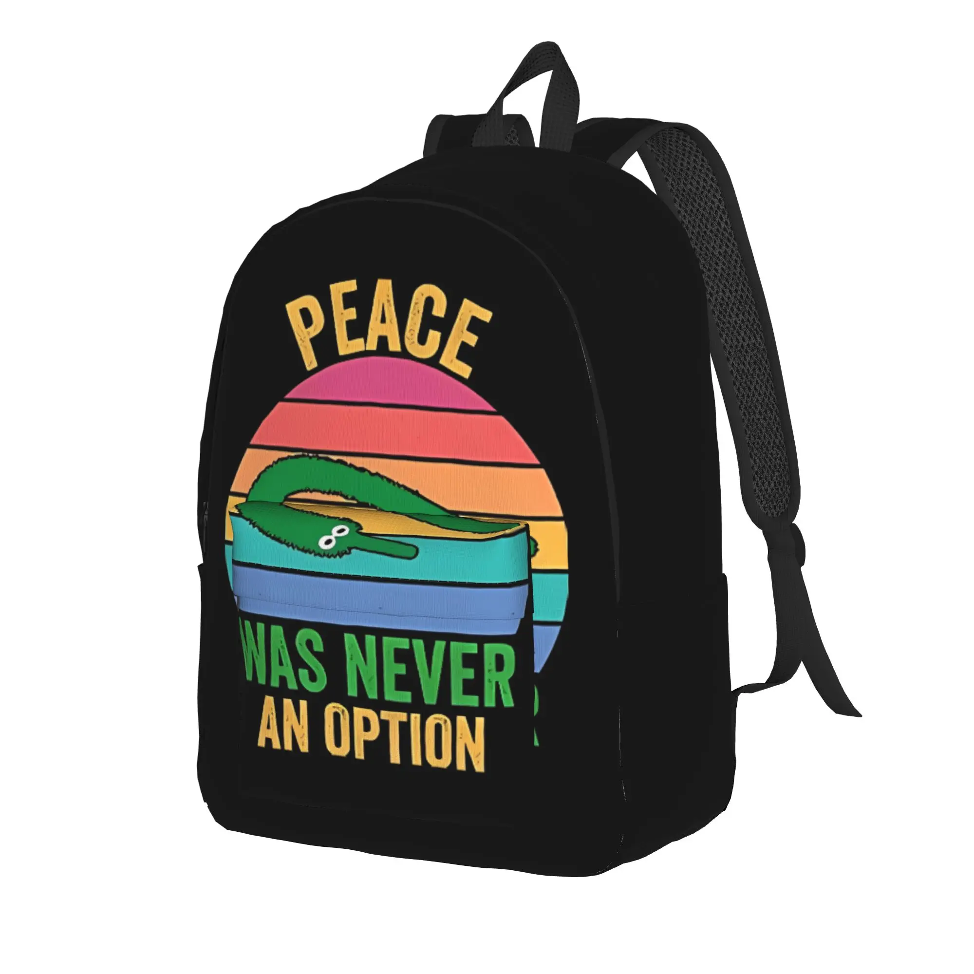 Back to School Season Personalised Peace Was Never An Option Schoolbag Worm On A String Couple Rucksack Backpack