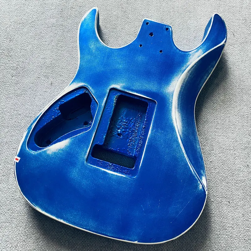 HB933 Gem Blue Solid Wood Guitar Body for Electric Guitar Replace and DIY SSH Pickups Custom Tremolo Damages