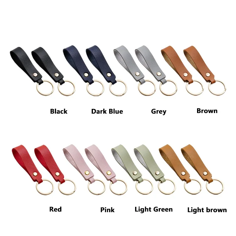 10-100PCS PU Leather Key Strap Keychain, 8 Colors Waist Wallet Keyring Holder, Business Gift for Men Women Car Accessories