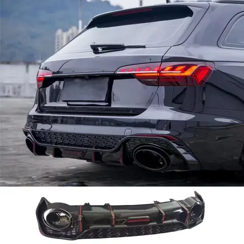 New Roadinjoy Body Kit For Audi A4 Avant 2020-2024 Modified RS4 Includes Front/Rear Bumper Grille Diffuser & Tail Pipes