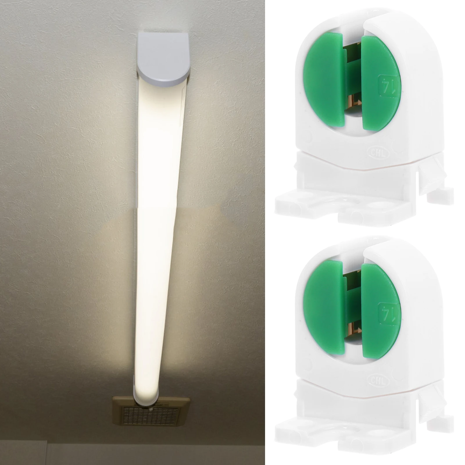 

20pcs Led Fluorescent Lamp Durable Base Socket Holder Household Lamp Tube Holder Easy Install Ceiling Light Socket For Kitchen