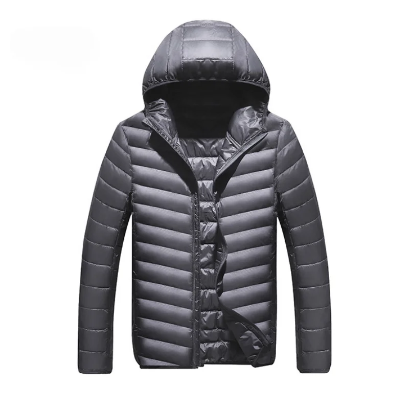 Herren Daunen jacke Herbst und Winter neue einfarbige lässige leichte und flauschige warme Outdoor-Reise Kapuzen mantel Herren kurze Jacke