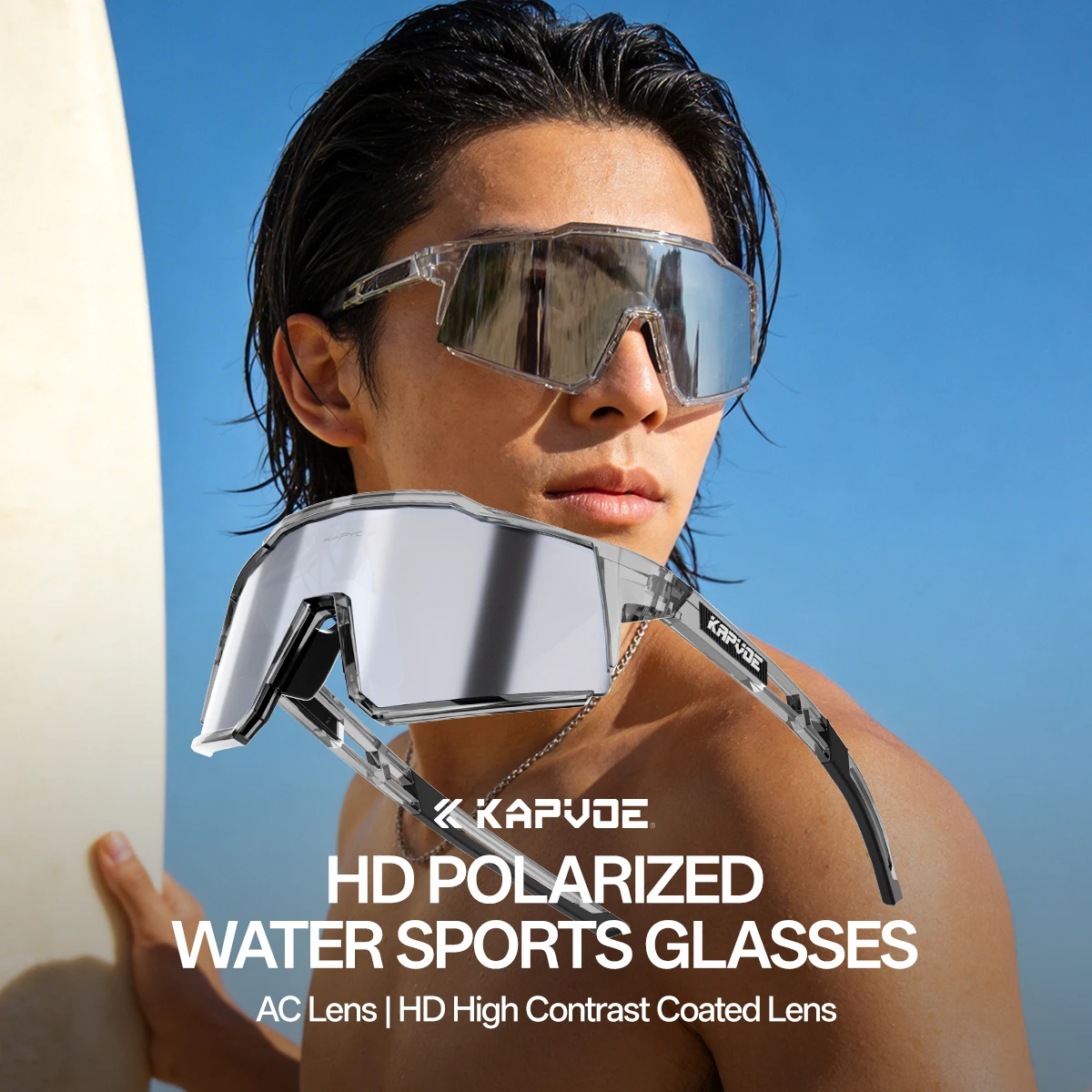 KAPVOE HD Polarisierte Blendschutz-Sonnenbrille Wassersport Stylische Outdoor-Freizeitbrille Surfen Angeln und Autofahren Sonnenbrille
