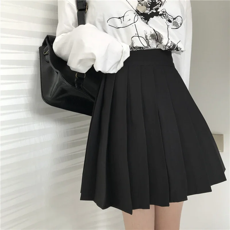 

Ruibbit Women Skirts Harajuku Gothic Black Gry Sexy Pleated Skirt Punk Style Female High Waist Short Mini Skirts Plus Size 4XL