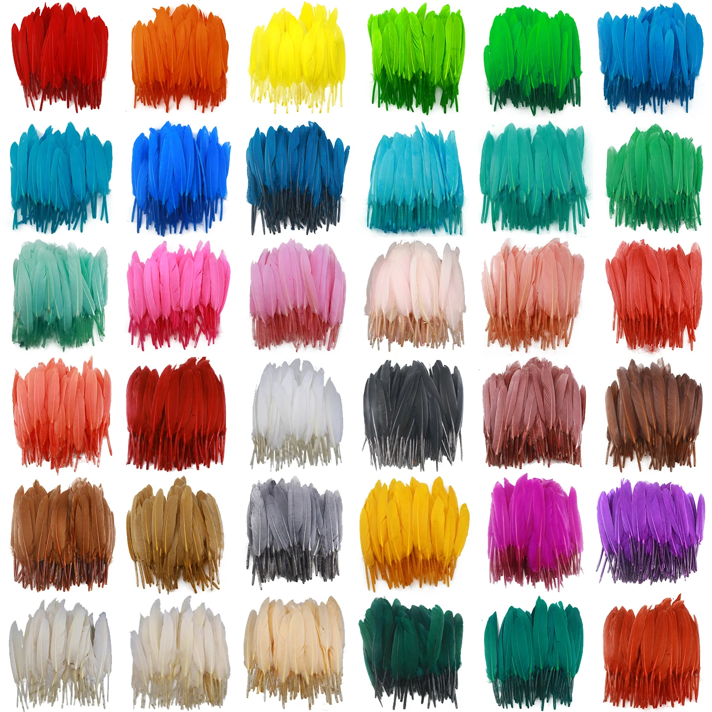 30 Colors Natural Goose Feather 4-6 Inch /10-15 cm 100 pcs DIY Carnival feathers for costume headress mask Crafts home