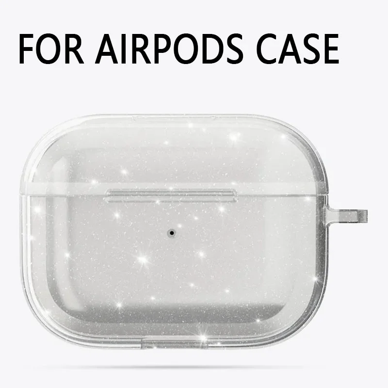 Bling Glitter Transparente Kopfhörerhülle aus weichem Silikon, kabellose Kopfhörer-Schutzhülle für AirPods 3 Pro 2 1, Zubehör