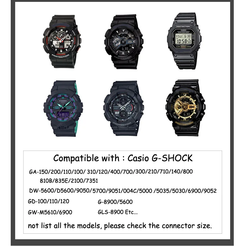 16mm Nylon Fabric Weave Loop Watch Band for Casio G-SHOCK GA-110 700 GD100 110 Sport DW5600 G-5600 GW-M5610 Strap Wristband Belt