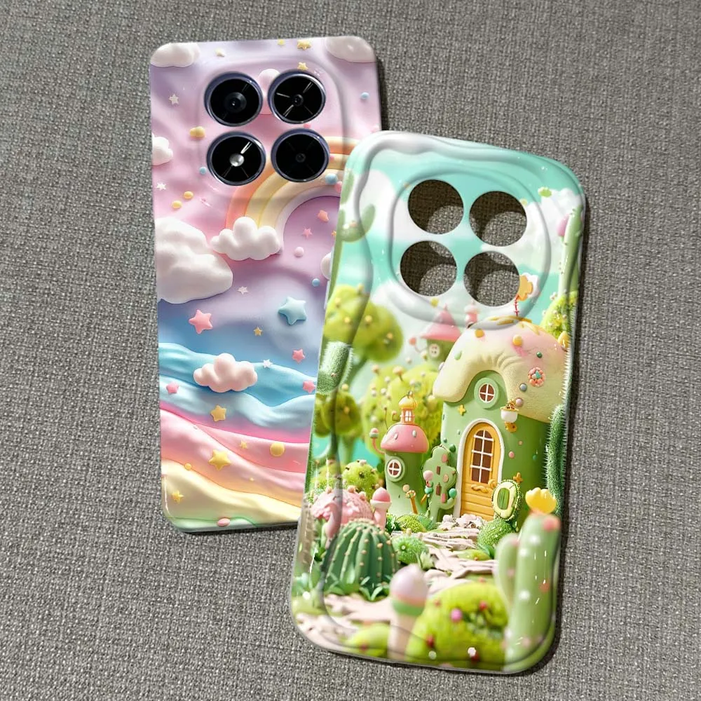 

Dreamy landscape pattern Phone Case For Xiaomi Poco F3 F4 F5 F6 M3 M6 M7 X2 X4 X5 X6 X7 C75 Pro 5G Feilin Wave Oil Shell