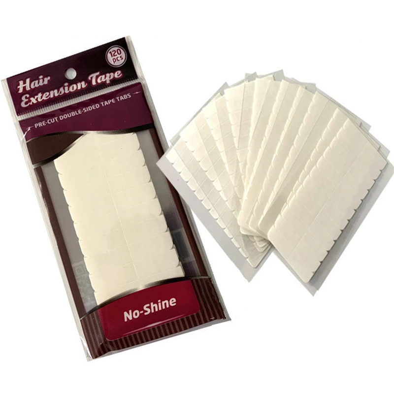 120 tabs/Lot 10 sheets 0.8cm*4cm No shine white adhesive tape waterproof tape for tape hair extension/Lace Wig double-sided tape