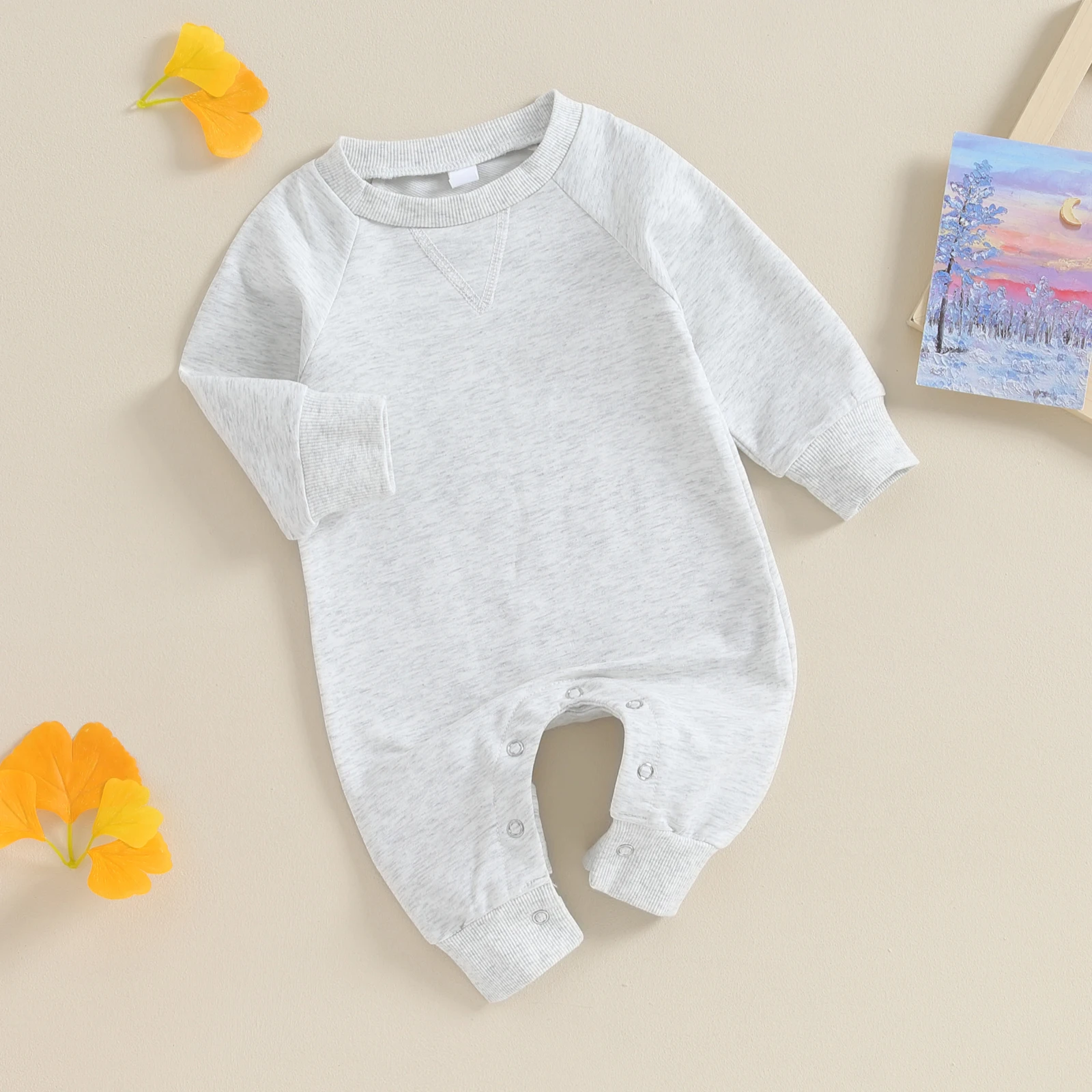 2023 Baby Casual Sweatshirt Jumpsuit Bubbles Long Sleeve Crew Neck Solid Color Romper Autumn Spring Boys Girls Overalls